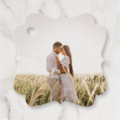 赤いカップルの写真中国ののウェディングスタンプのロゴ フェイバータグ (正面)