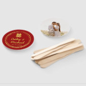 赤いカップル中国のの結婚二重の幸せ ハンドファン (組立なし)