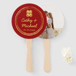 赤いカップル中国のの結婚二重の幸せ ハンドファン