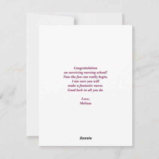 赤いカドゥセウスナースの医療記号 シーズンカード (裏面)