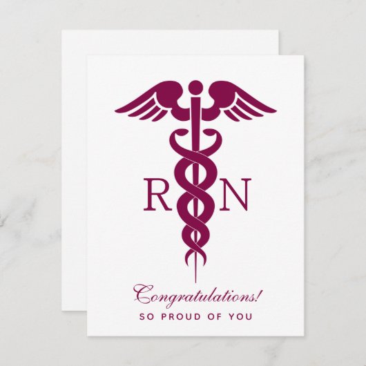 赤いカドゥセウスナースの医療記号 シーズンカード (正面/裏面)