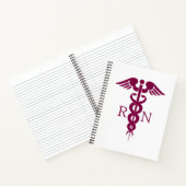 赤いカドゥセウスナースの医療記号 ノートブック (内部)