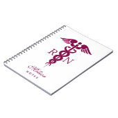 赤いカドゥセウスナースの医療記号 ノートブック (左側)