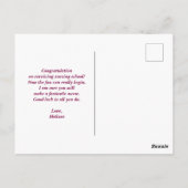 赤いカドゥセウスナースの医療記号 ポストカード (裏面)