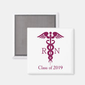 赤いカドゥセウスナースの医療記号 マグネット (正面/裏面)