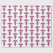 赤いカドゥセウスナースの医療記号 ラッピングペーパー (フラット)