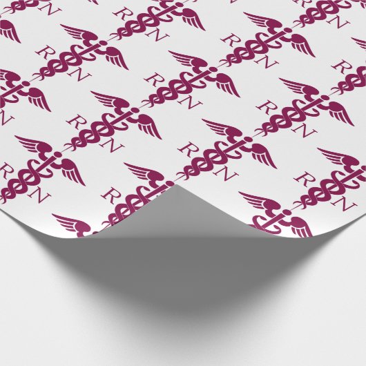 赤いカドゥセウスナースの医療記号 ラッピングペーパー (角)