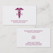 赤いカドゥセウスナースの医療記号 名刺 (正面/裏面)