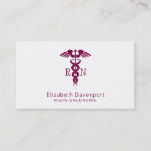 赤いカドゥセウスナースの医療記号 名刺 (正面)