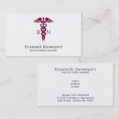 赤いカドゥセウスナースの医療記号 名刺 (正面/裏面)