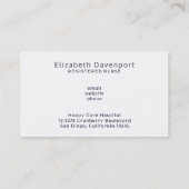 赤いカドゥセウスナースの医療記号 名刺 (裏面)