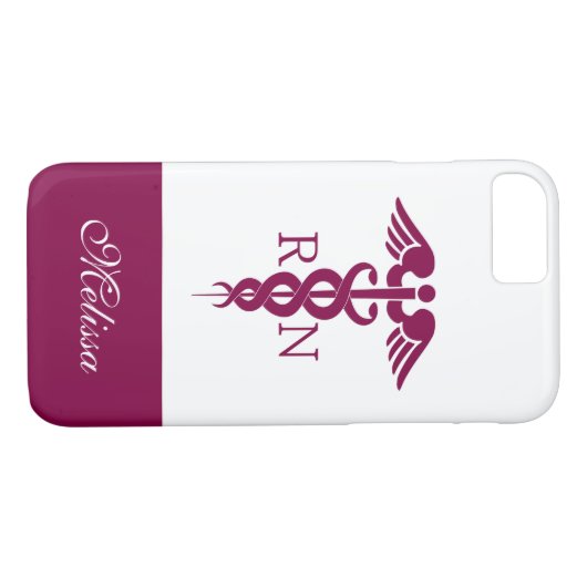 赤いカドゥセウスナースの医療記号 Case-Mate iPhoneケース (裏面(横))