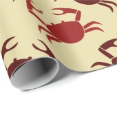 赤いカニがクリームに ラッピングペーパー (ロールコーナー)