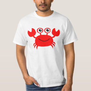 赤いカニのアニメーションの漫画のイラストレーション Tシャツ