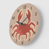 赤いカニの漫画 ラージ壁時計 (傾斜)