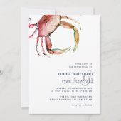 赤いカニの結婚式招待状 招待状 (正面)