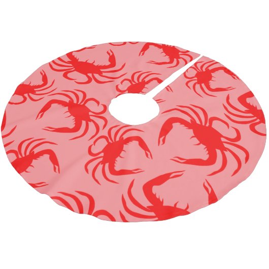 赤いカニ ブラッシュドポリエステルツリースカート (アングル)