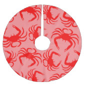 赤いカニ ブラッシュドポリエステルツリースカート (正面)