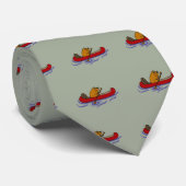 赤いカヌーのおもしろいなビーバーのロウイング ネクタイ (ロール)