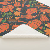 赤いカボチャのシームレスなパターンとニンジン シェルパブランケット (3/4)