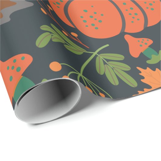 赤いカボチャのシームレスなパターンとニンジン ラッピングペーパー (ロールコーナー)