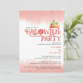 赤いカボチャの不気味なハロウィンパーティーの招待状 招待状 (スタンド正面)