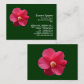赤いカメリア – 濃い緑 名刺 (正面/裏面)