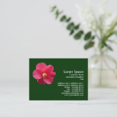 赤いカメリア – 濃い緑 名刺 (スタンド正面)