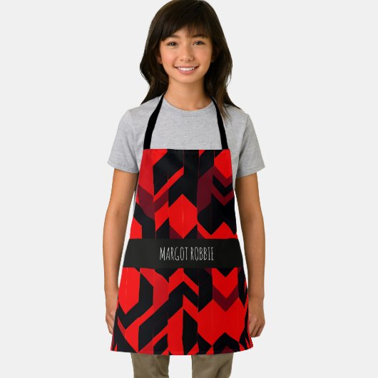 赤いカモフラージュの鋭いコーナの幾何学的パターン エプロン (インサイチュ)