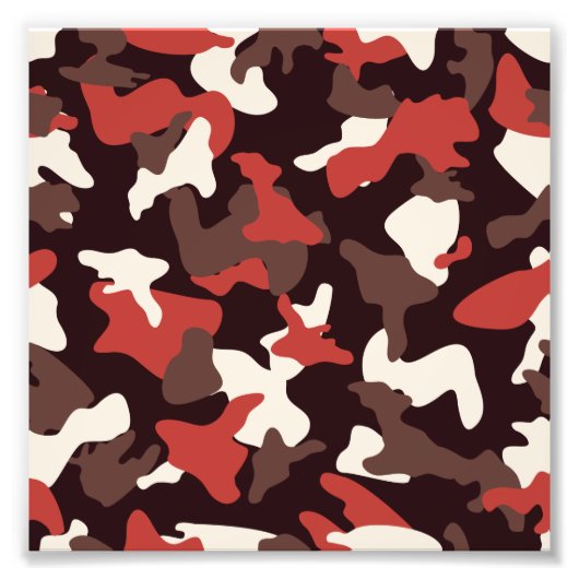 赤いカモフラージュ柄 軍用迷彩 フォトプリント            (正面)