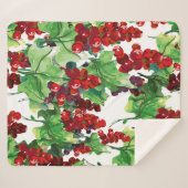 赤いカラスの継ぎ目のない模様 シェルパブランケット (正面(横))