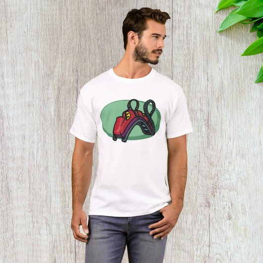 赤いカラフルなジェットコースター Tシャツ