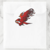 赤いカラフルな漫画およびfalcan黒いワシのタカ ラウンドシール (バッグ)