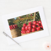 赤いカラフルりんご収穫サンクスギビング 長方形シール (封筒)