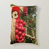赤いカラフルりんご収穫 アクセントクッション (裏面(縦))