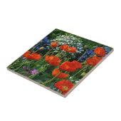 赤いカラフルケシの花壇 タイル (側面)