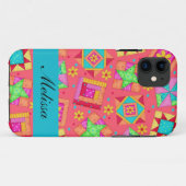 赤いカラフルパッチワークキルトブカスタムロック Case-Mate iPhoneケース (裏面(横))