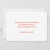 赤いカラフルフローラが新しいホームアドレスを移動 案内状 (裏面)