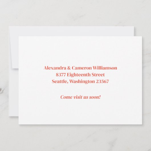 赤いカラフルフローラが新しいホームアドレスを移動 案内状 (裏面)