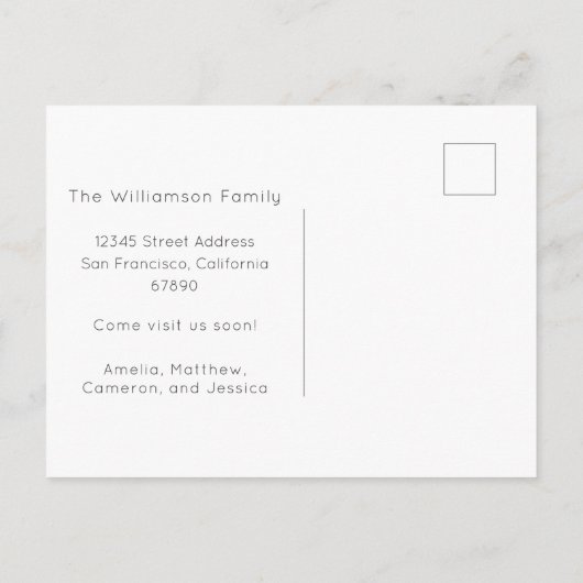 赤いカラフルフローラ引っ越しました新しいホーム移動 ポストカード (裏面)