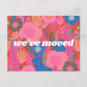 赤いカラフルフローラ引っ越しました新しいホーム移動 ポストカード (正面)