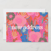 赤いカラフルフローラ我々は新しい家を移動 案内状 (正面)