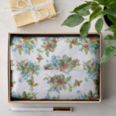 赤いカラフルホリーと青い忘れ私の鼻 薄葉紙 (ギフト)