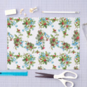 赤いカラフルホリーと青い忘れ私の鼻 薄葉紙 (クラフト)