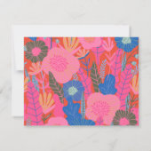 赤いカラフルボホフローラ文具パーソナライズされた ノートカード (裏面)