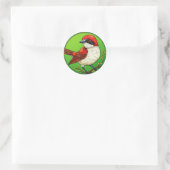 赤いカラフルモクドリ ラウンドシール (バッグ)