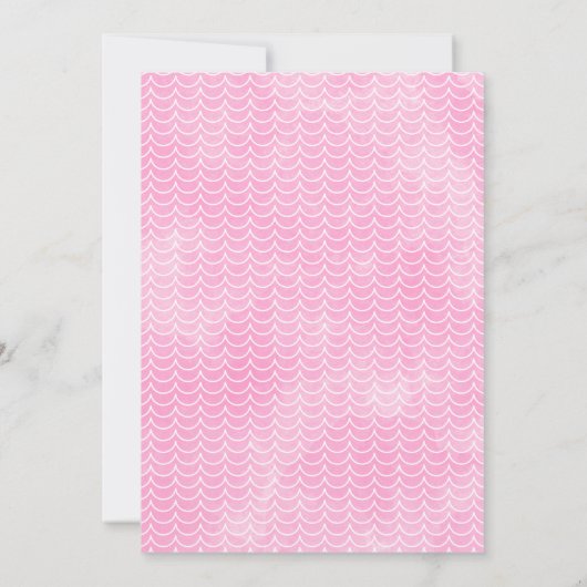 赤いカラフル人魚のワンダーザ海の最初の誕生日 招待状 (裏面)