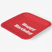 赤いカラフル子供の誕生日建物ブロック ペーパープレート (傾斜あり)