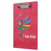 赤いカラフル爬虫性のスキンクリップボードを持つ鳥 クリップボード (左)