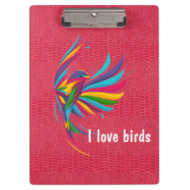 赤いカラフル爬虫性のスキンクリップボードを持つ鳥 クリップボード